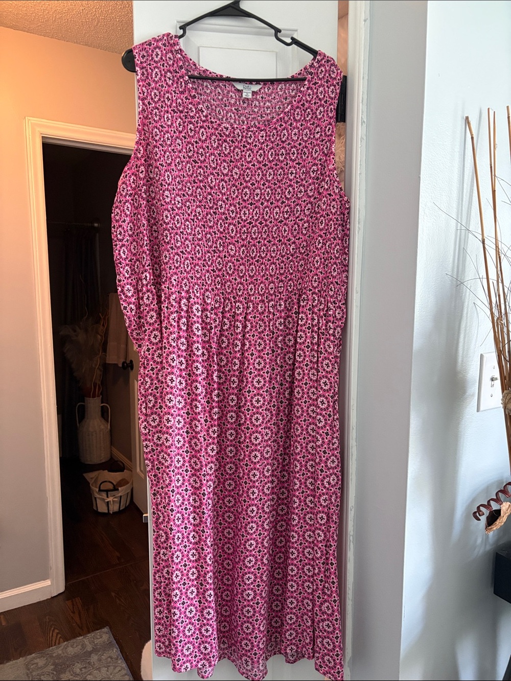 Croft & Barrow Pink Pattern Sleeveless Maxi Dress